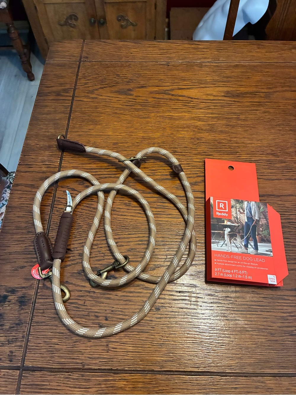 Reddy Hands-Free Dog Lead in Tan and Brown
